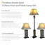 Ensemble de lampes de table et de plancher 3 pièces Timeless Abode, ardoise grise avec abat-jour blanc