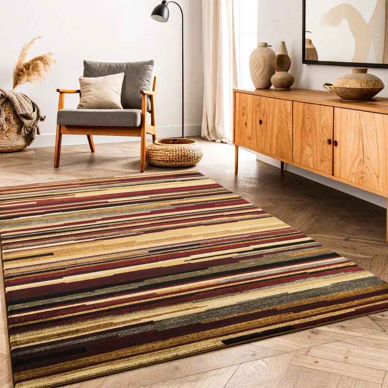 7 pi 10 po Le tapis multicolore en polypropylène By 3 de By By 3 ajoute une touche sophistiquée