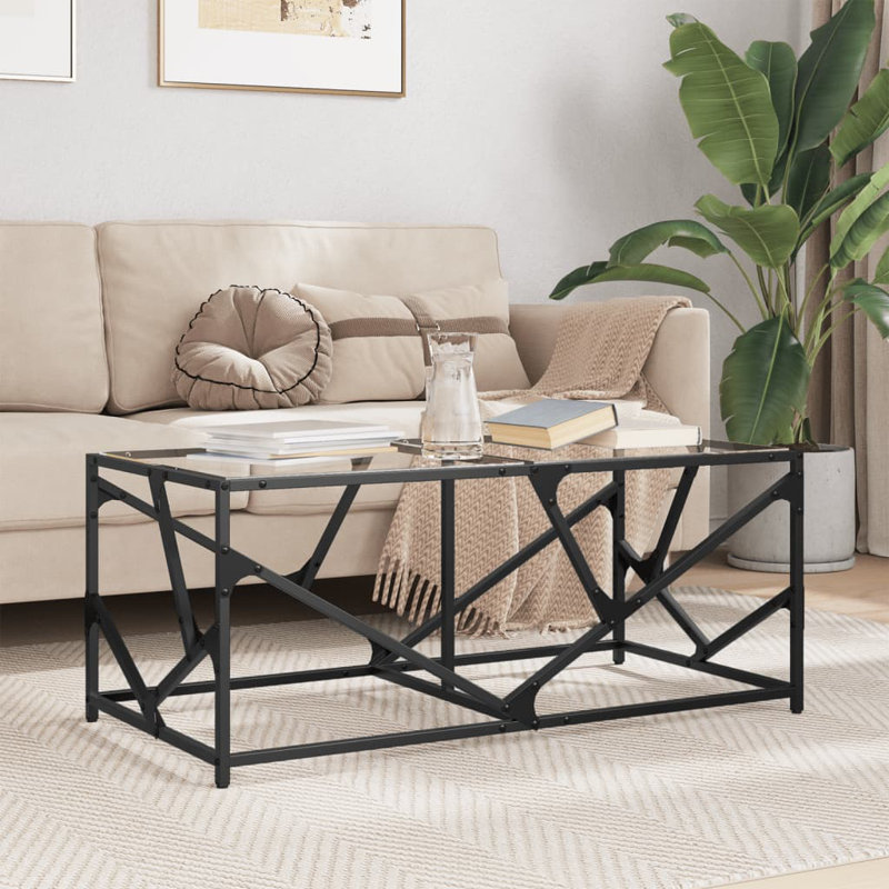 Akiel Coffee Table, 41cm H x 98.5cm L x 50cm W, Transparent