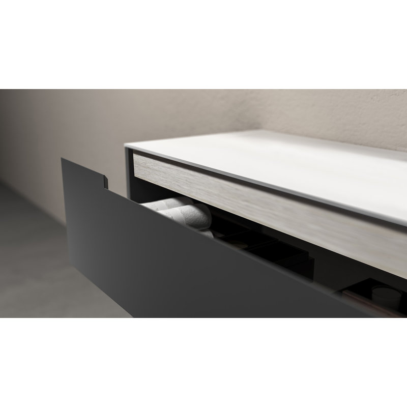Base de meuble-lavabo simple 18,5 po seulement en noir mat