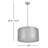 Rosamund 20" W Iron 3-Light Dimmable Drum Chandelier with Adjustable Length -421083200
