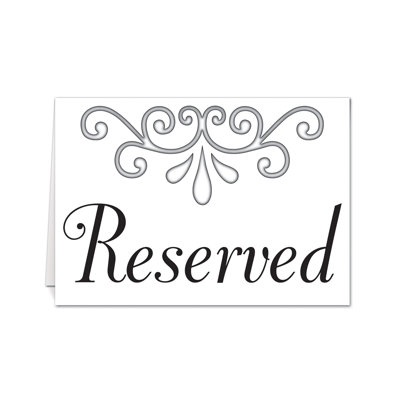 Cartes de table réservées - 3 po x 4¼ po - paquet de 12