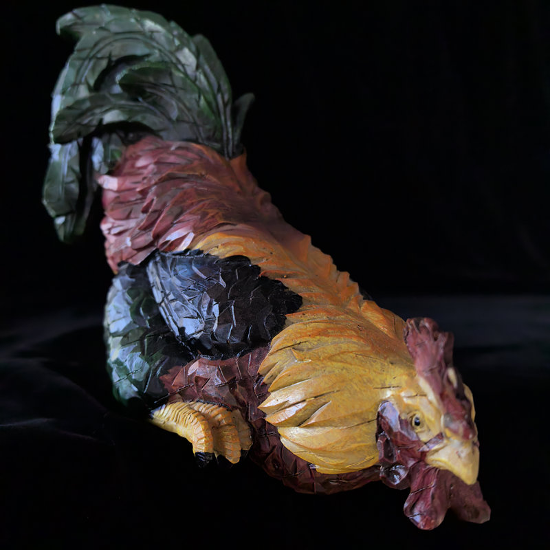 Garden statue rooster art decoration, Red