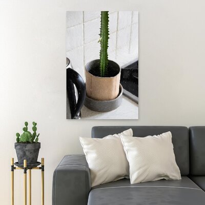 Green Cactus Plant In Brown Pot 2 - 1 Piece Rectangle Graphic Art Print On Wrapped Canvas -  Foundry Select, 8AF16793533445BEBCE6CAFA499FC5E3