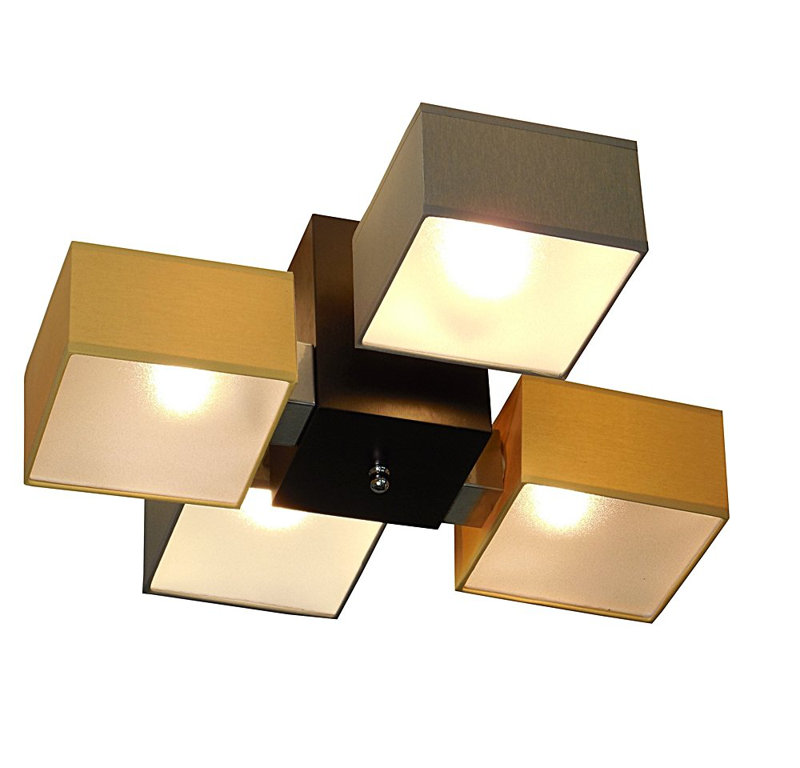 Miranda Semi Flush Mount, Wenge, Dark grey/Silver