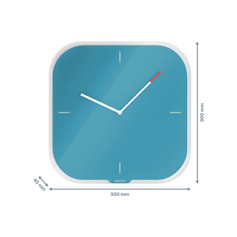 Cosy Glass Wall Clock, Blue