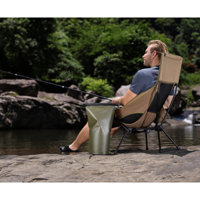 Lightweight Folding High Back Camping Chair With Head Support, Stable Portable Compact For Outdoor Camp, Travel, Beach, Picnic, Festival, Hiking, Backpacking