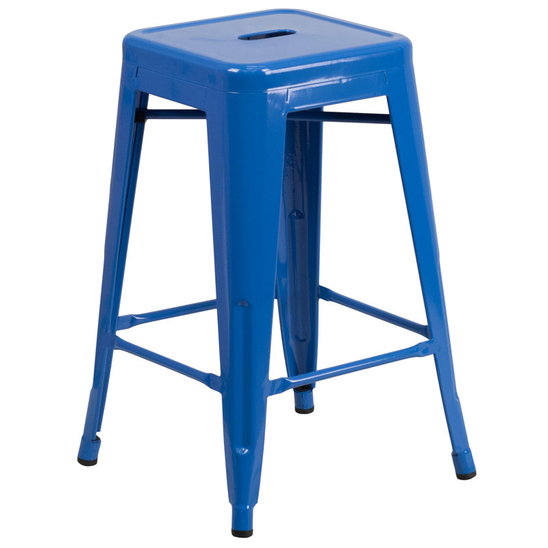 Tabouret Nieva, Bleu minuit, Tabouret de comptoir (siège d’une hauteur de 24, 1