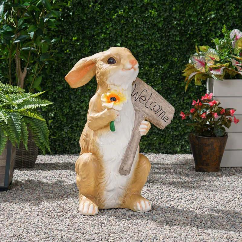 Statue de lapin en béton Bowes