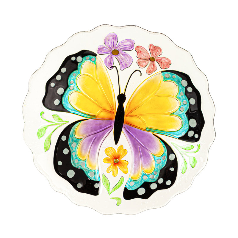 Alaza Glass Single Tier Birdbath