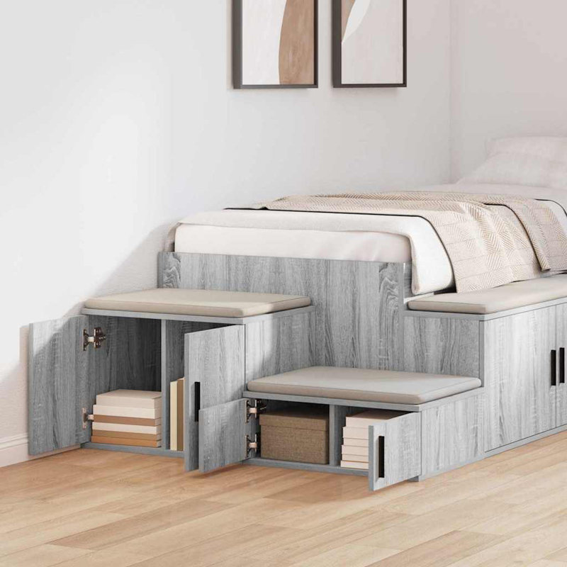 Storage Cabinet 127 X 41 X 40 Cm Engineered Wood, Grey Sonoma