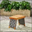 Table d'appoint pliable Huntsville en bois d'acacia durable et conception portable pour une utilisation extérieure
