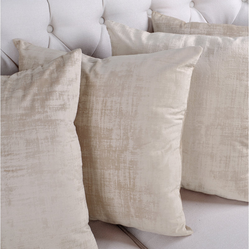 Textured Velvet Throw Pillow Cover, Tapioca