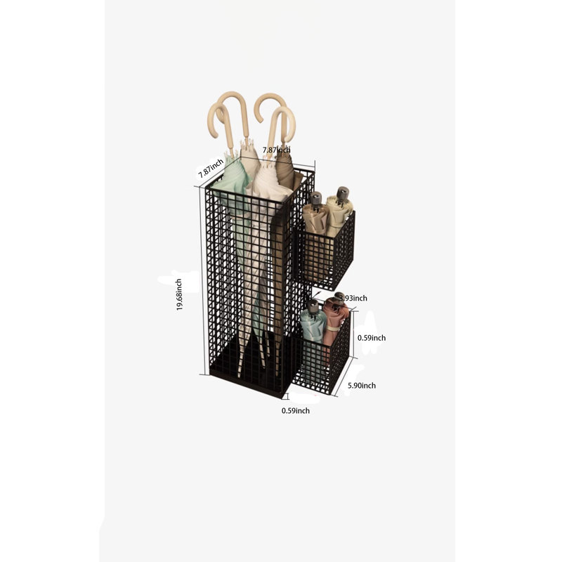 Keillan Metal Freestanding Umbrella Stand, Black