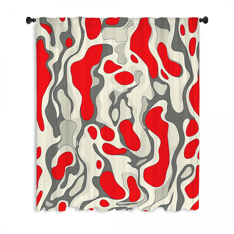 Rideaux à motif de tourbillons, voilages abstraits et voilages - 1 panneau, L 50 po x L 84 po