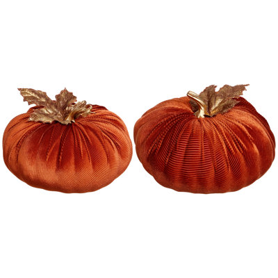 Velvet Pumpkin Decorative Accent