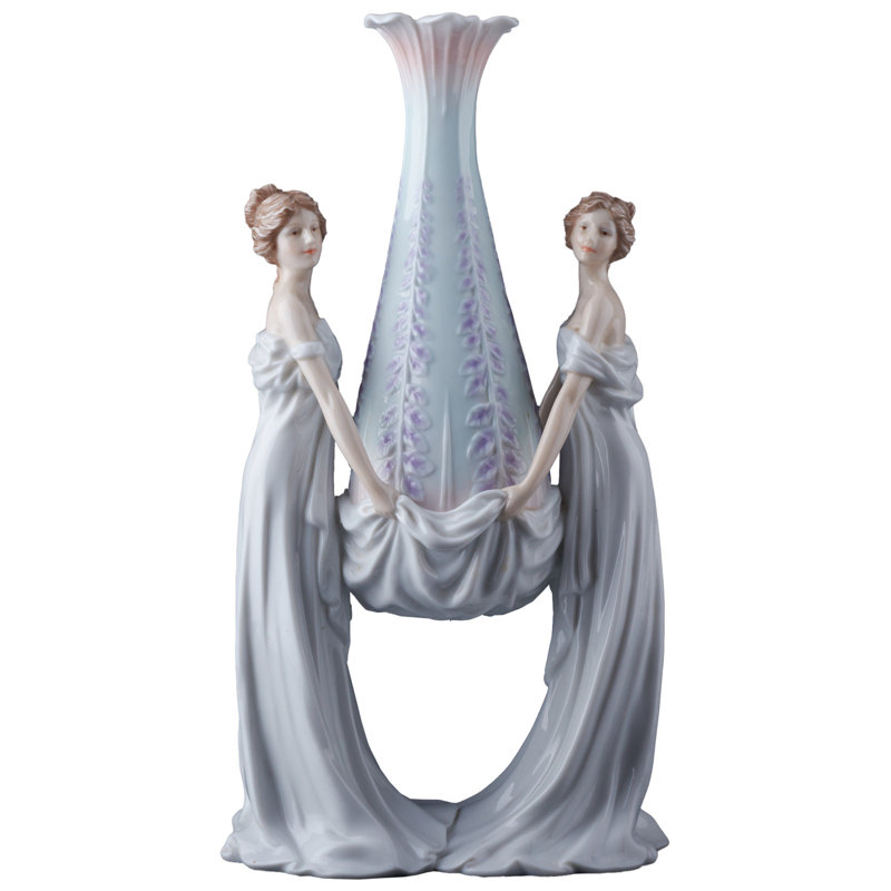 Vase suspendu en porcelaine fine multicolore Charis de 14,76 po de hauteur Charis