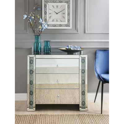Commode décorative, miroir et fausse agate