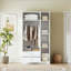 Armoire 3 portes avec miroir, 2 tiroirs et armoire supérieure