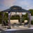 Sunjoy Hardtop Gazebo 10 x 12 ft. Outdoor Patio Gazebo with LED Lights (Batteries Operated), Remote Control and Netting