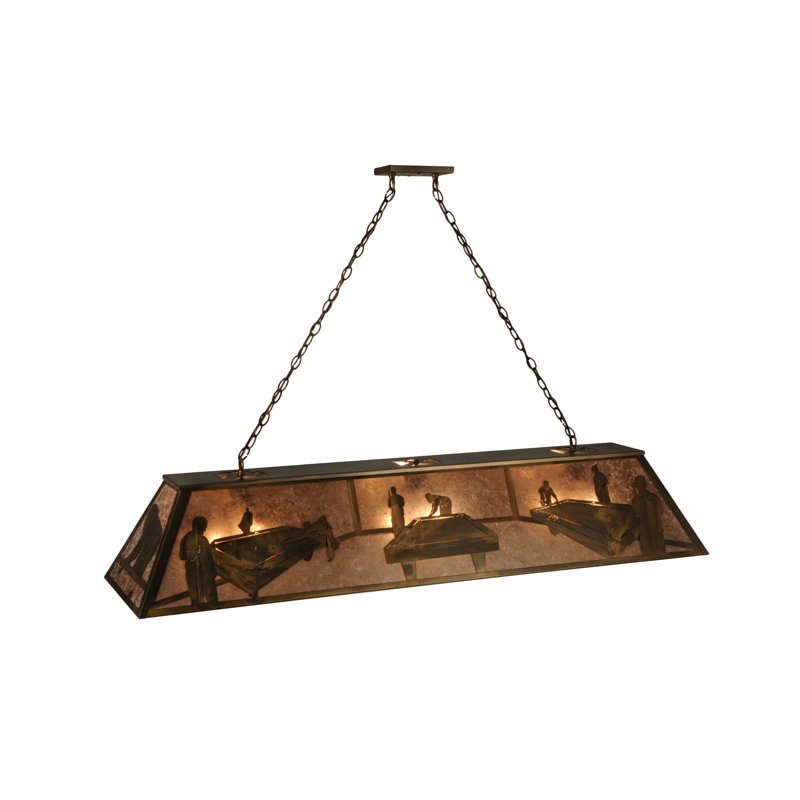 Antique Copper Glass Pool Hall Pendant Light
