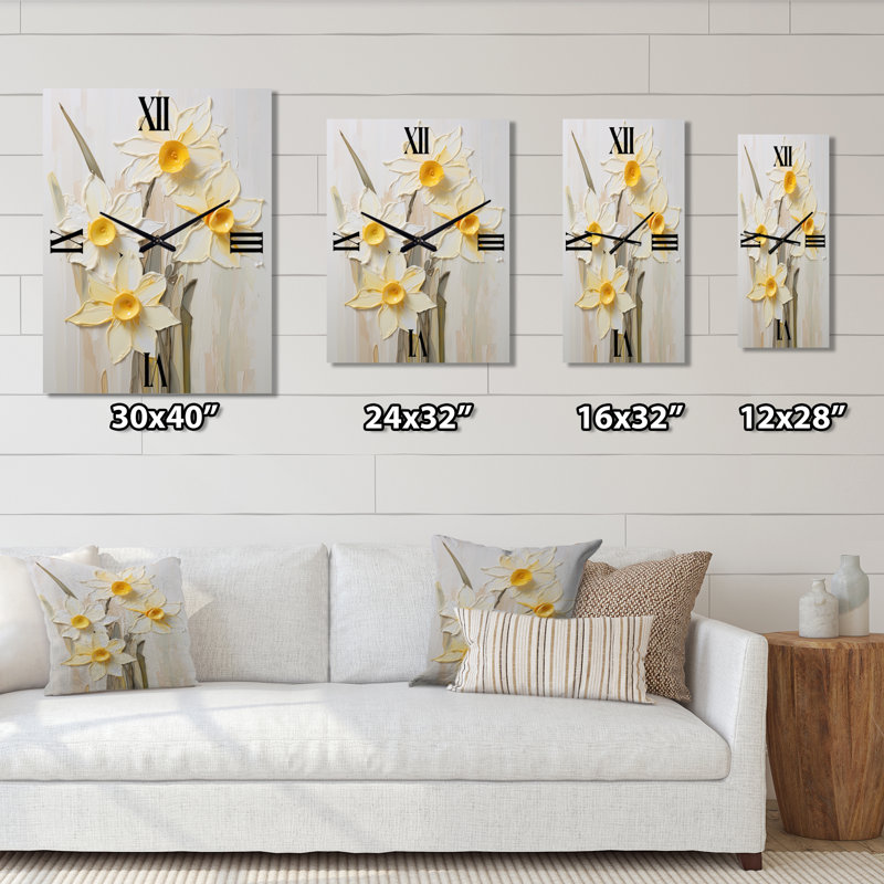 Horloge murale Candias - Daffodils, Grand