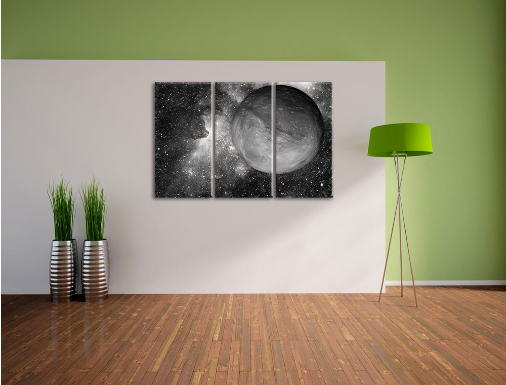 3-tlg. Leinwandbild-Set „Mars im Weltall“, Kunstdruck