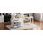 K&K 74.5 inch Kitchen Island with Extendable Dining Table , Rolling Kitchen Island on Wheels with Spice Rack and 2 Drawers, 4 Door Cabinet, for Kitchen, Dining Room, White (One Package)