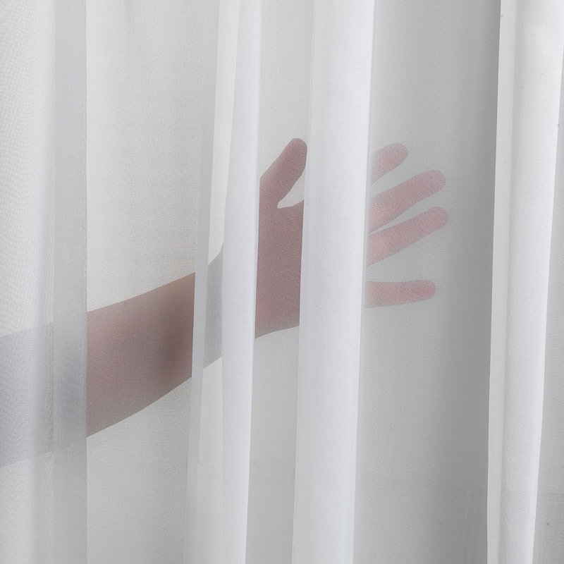 Extra Long & Extra Wide Chiffon Faux Silk Crep Single Panel Curtain, 140cm Width x 200cm Drop, White