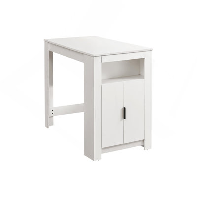 Dining Table, 48" Rectangular, Counter Height, Kitchen, Small, Storage, White Laminate, Contemporary, Modern