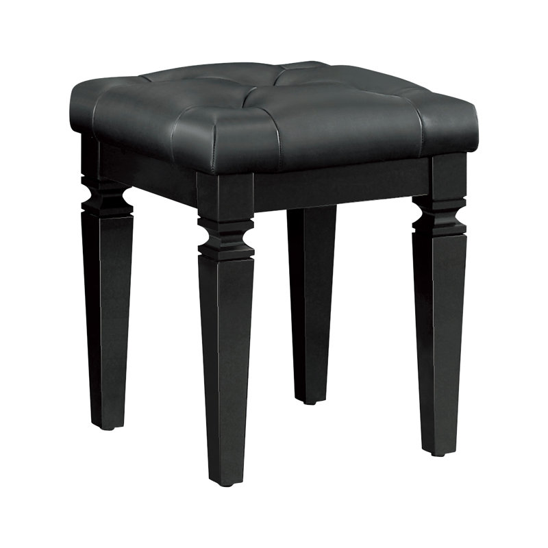 Tabouret de coiffeuse Maresha, Noir, noir, noir, noir