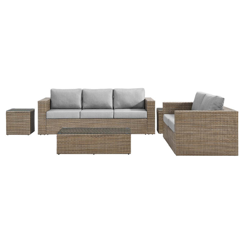Ensemble de meubles de patio extérieur 5 pièces Convene, gris