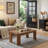 Solid Wood Coffee Table, 47" Farmhouse Rectangular Coffee Table With Thick Legs For Living Room, Easy Assembly