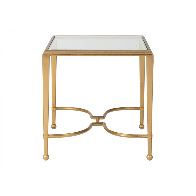 Sangiovese Rectangular End Table, Gold Leaf