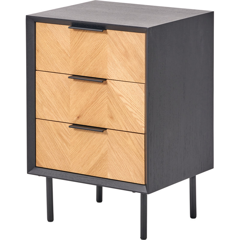 Aneliya 45cm W Metal Bedside Table