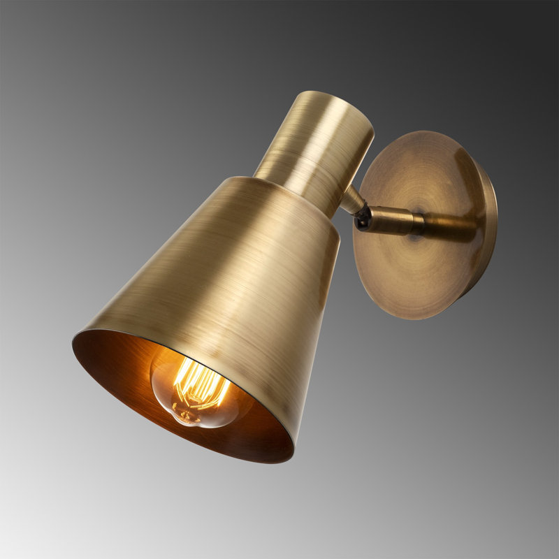 Lampe murale moderne avec corps en métal, finition antique, 9,8 x 5,5 x 8,7 pouces | Douille E27, 40 W maximum | Homologué IP20, design scandinave élégant pour la décoration intérieure, parfait pour le salon, la chambre à coucher ou le bureau