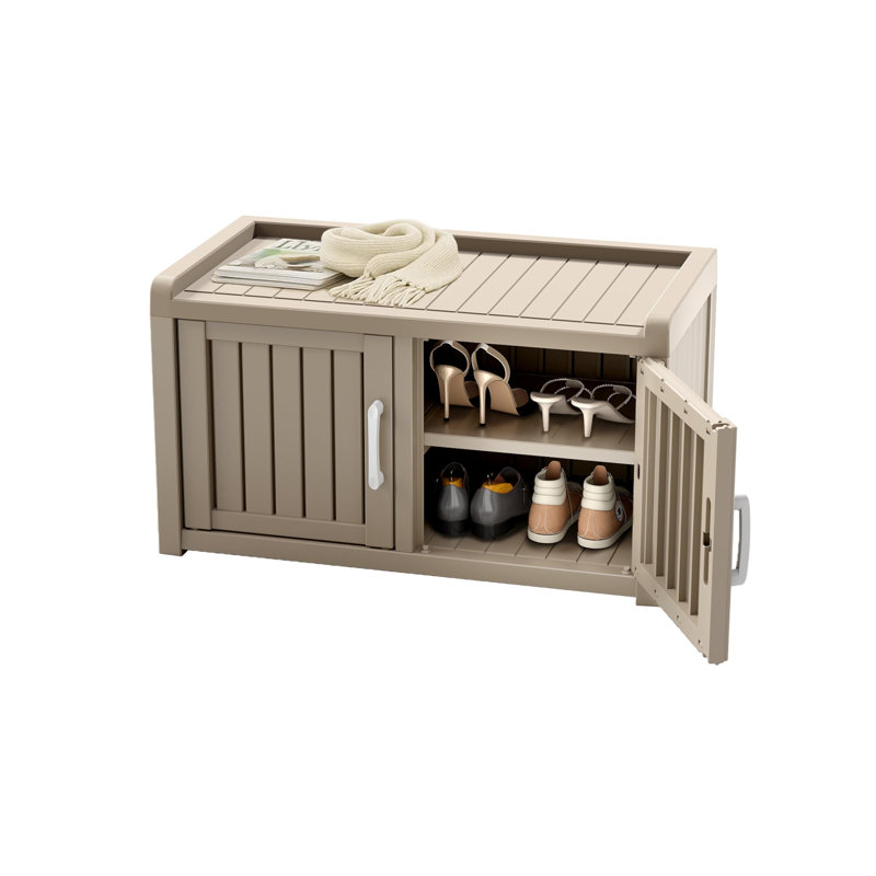 Armoire à chaussures d'extérieur à portes doubles, Gris