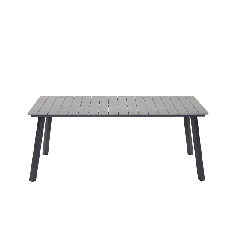 Table de salle à manger d'extérieur pliante en fer, Gris / Noir, Fer