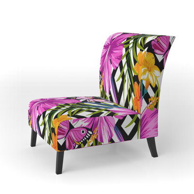 Fauteuil de chambre rembourré style tropical Mid-Century