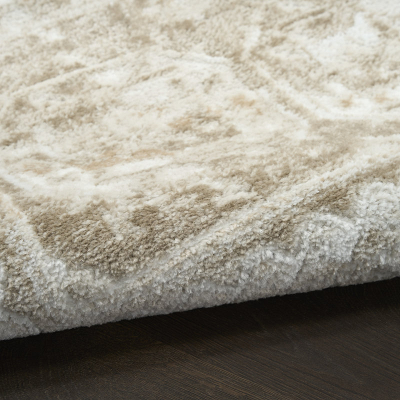 Leuchte 5'3" x 7' Ivory Taupe Vintage Indoor Rug, Rectangle 5'3" x 7'
