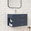 Ensemble de meuble-lavabo mural simple 30 po avec comptoir en céramique blanc vert forêt et tablette gauche Aurilla-641886403-737632751-737632752