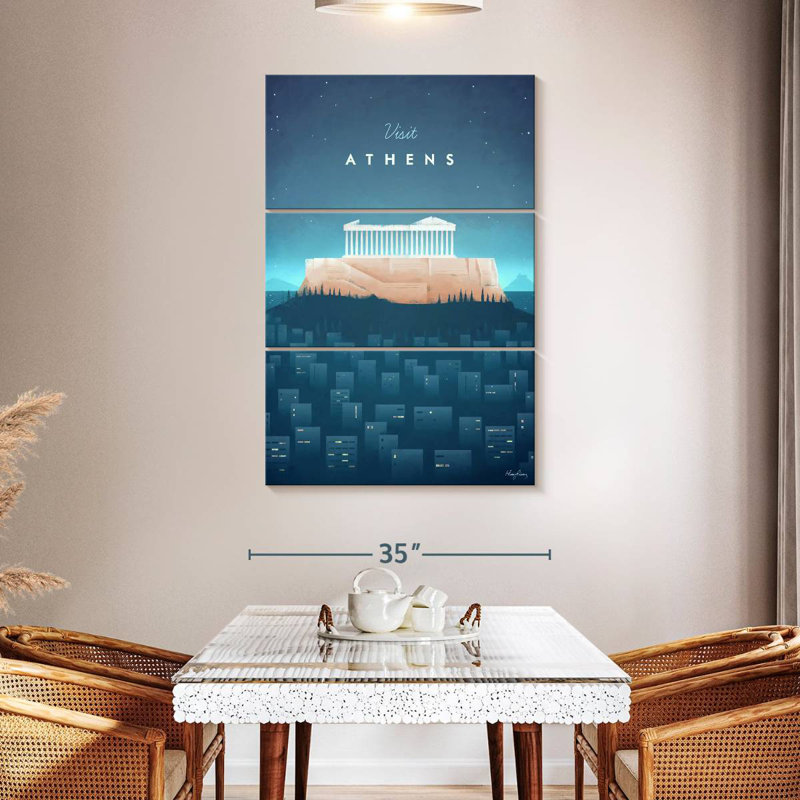 Masam Athens Vintage Travel Poster, 50" H x 32" W