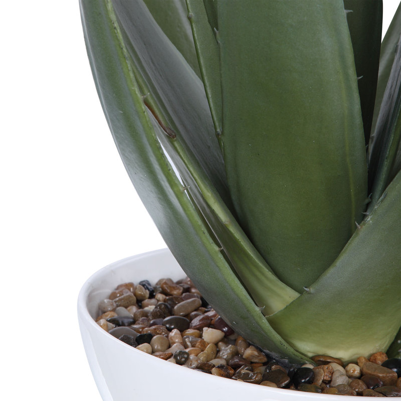30'' Faux Aloe Succulent in Stone Pot