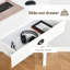 Bureau blanc avec tablette et tiroir pour petite chambre à coucher, bureau blanc