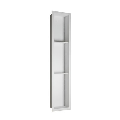 36" X 9" Recessed Shower Niche - 18 Gauge Stainless Steel - Rectangular Wall Insert For Bathroom Storage - Cream White Finish