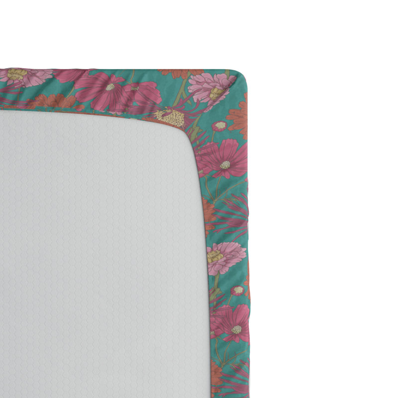 Microfiber Floral Fitted Sheet, Twin Fitted Sheet