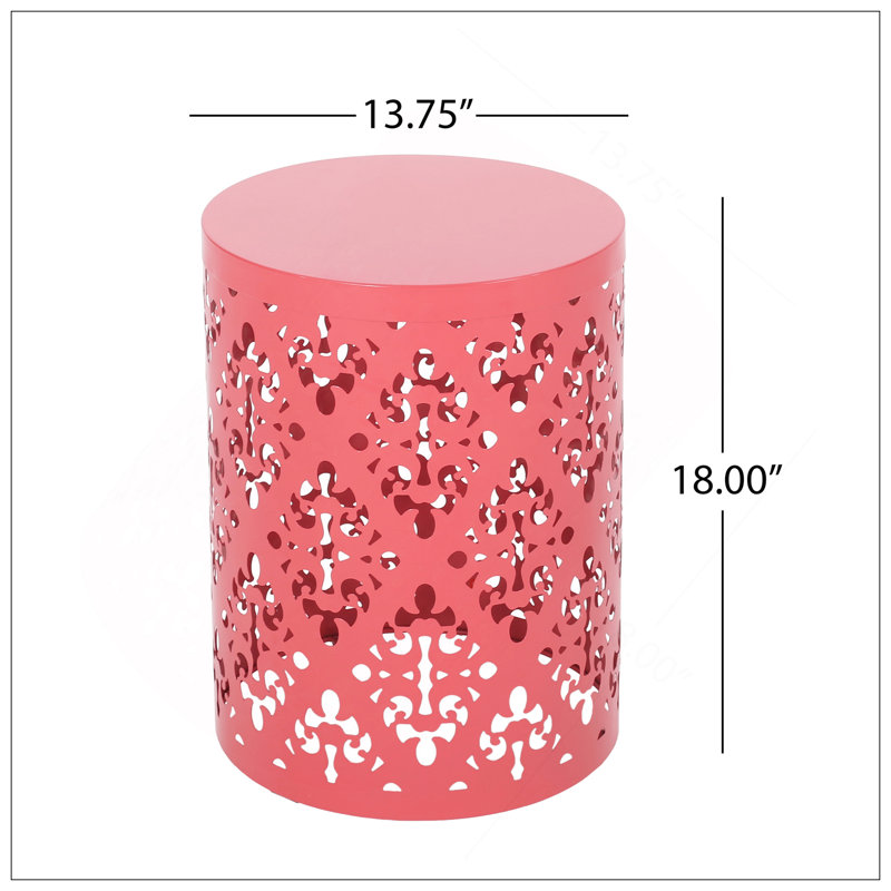 Table de bout d'extérieur en métal - Grand, Corail