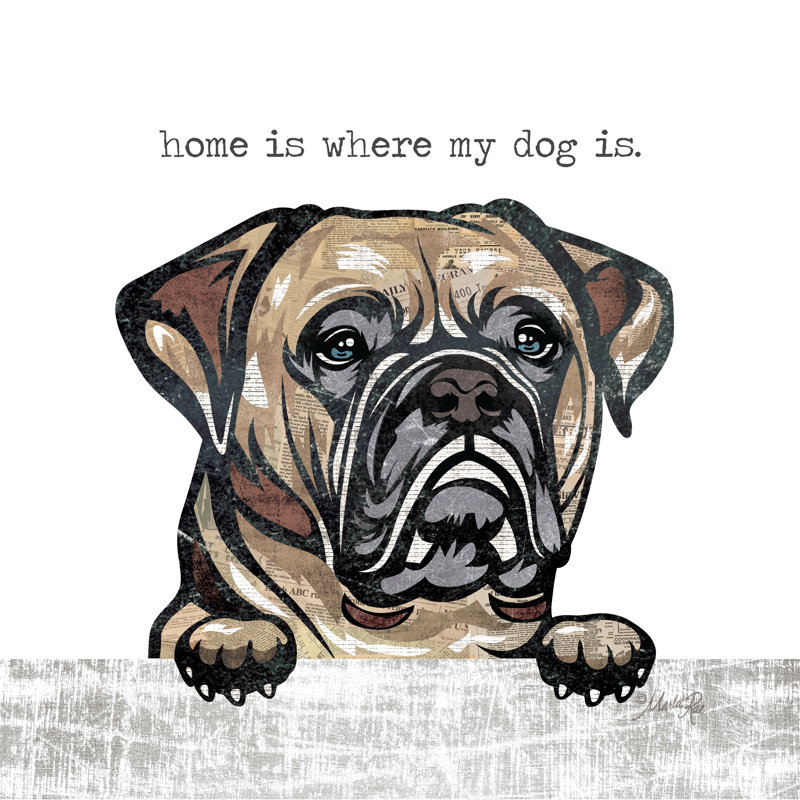 Home Is Where My Dog Is 2884800, H 12 po x l 12 po, Non, Cadre simple noir