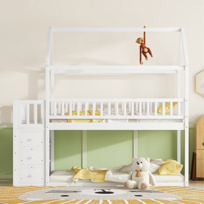 Bed Frame Wayfair Bunk Beds White Costway White Twin Over Queen