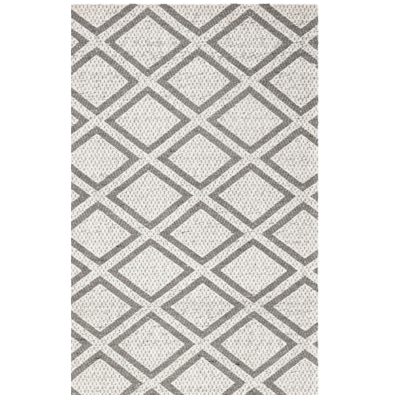 Tapis argent / gris foncé en laine touffeté à la main Costillo, Rectangle 5 pi x 8 pi